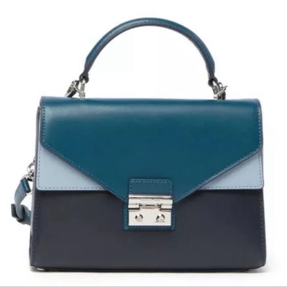 Michael Kors Sloan Blue Color-block Envelope Tri-Color  Crossbody
